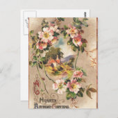 Vintag Happy Birthday Card Artwork Postkarte (Vorne/Hinten)