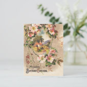 Vintag Happy Birthday Card Artwork Postkarte (Stehend Vorderseite)