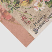 Vintag Happy Birthday Card Artwork Seidenpapier (Ausschnitt)