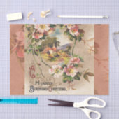 Vintag Happy Birthday Card Artwork Seidenpapier (Handwerk)