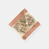 Vintag Happy Birthday Card Artwork Serviette (Ecke)