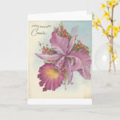 Vintag Happy Birthday Cousin Karte (Gelbe Blume)