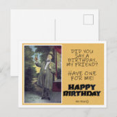 Vintag HAPPY BIRTHDAY GREETING POSTCARD Postkarte (Vorne/Hinten)