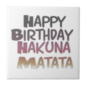 Vintag Happy Birthday Hakuna Matata Lila Inspir Fliese