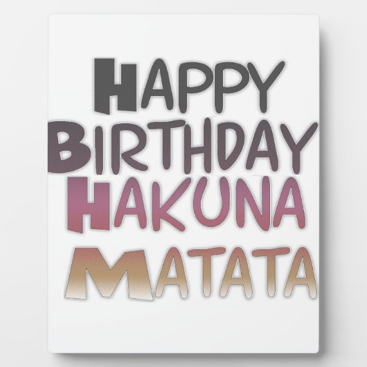 Vintag Happy Birthday Hakuna Matata Lila Inspir Fotoplatte (Vorderseite)