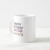 Vintag Happy Birthday Hakuna Matata Lila Inspir Kaffeetasse (Vorderseite Links)
