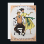 Vintag Happy Birthday Husband Holiday Card Feiertagskarte<br><div class="desc">Vintag Happy Birthday Husband Card.</div>
