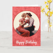 Vintag Happy Birthday Lesbian Couple Karte (Gelbe Blume)