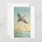 Vintag Happy Birthday Mallard Postkarte (Vorne/Hinten)