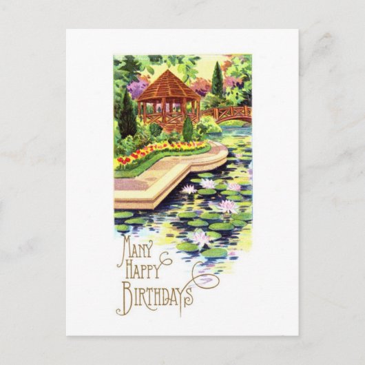 Vintag Happy Birthday Postcard Postkarte (Vorderseite)