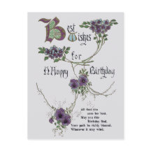 Vintag Happy Birthday Postkarte