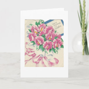 Vintag Happy Birthday Sister Bouquet Karte