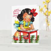 Vintag - Happy Birthday, Young Lady Karte (Gelbe Blume)