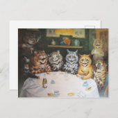 Vintag Happy Cat Family Postkarte (Vorne/Hinten)