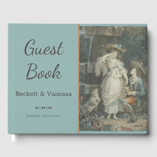 Vintag Happy Couple Gästebuch (Vorderseite)
