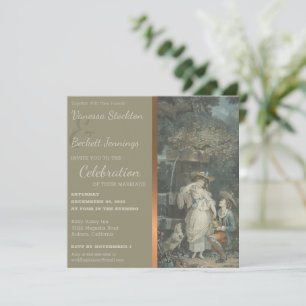 Vintag Happy Couple Wedding Einladung