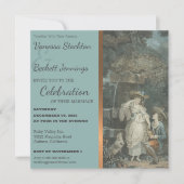 Vintag Happy Couple Wedding Einladung (Vorderseite)