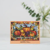 Vintag Happy Fall Pumpkin Herbsternte Postkarte (Stehend Vorderseite)