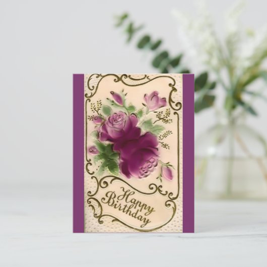 Vintag Happy Geburtstag Postkarte (Stehend Vorderseite)