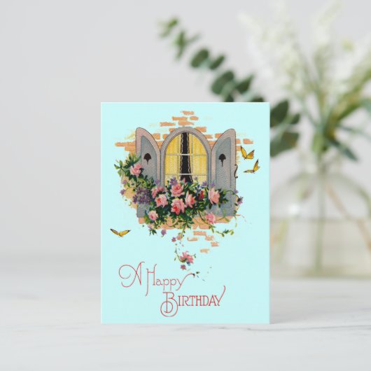 Vintag Happy Geburtstag Postkarte (Stehend Vorderseite)