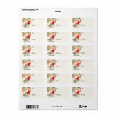 Vintag Happy Girl on Sled Gift Tag Adressaufkleber (Vorne)