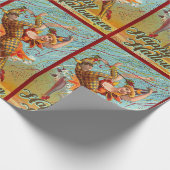 Vintag Happy Halloween Dancing in Jester Kostüm Geschenkpapier (Ecke)