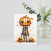 Vintag Happy Halloween Fiend Postkarte (Stehend Vorderseite)