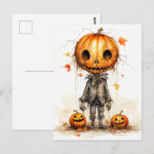 Vintag Happy Halloween Fiend Postkarte (Vorne/Hinten)