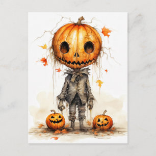 Vintag Happy Halloween Fiend Postkarte