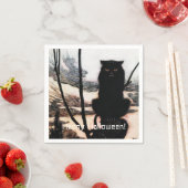 Vintag Happy Halloween Spooky Cat Arthur Rackham Serviette (Beispiel)