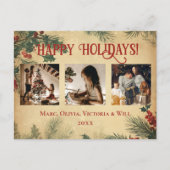 Vintag Happy Holidays Foto Holiday Postkarte (Vorderseite)