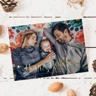 Vintag Happy Holidays Weihnachten Foto Folien Feiertagskarte