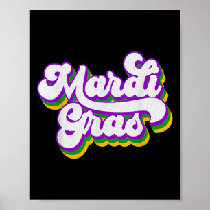 Vintag Happy Mardi Gras Beads Masquerade Kostüm Poster