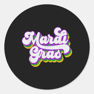 Vintag Happy Mardi Gras Beads Masquerade Kostüm Runder Aufkleber