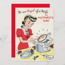 Vintag Happy Mütter Day Mama Angel Halo Feiertagskarte