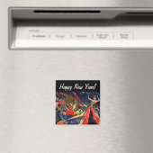 Vintag Happy New Years Eve Party mit Confetti Magnet (In Situ (Geschirrspüler))