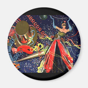 Vintag Happy New Years Eve Party mit Confetti Magnet