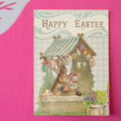 Vintag Happy Oaster Bunny House Spring Postkarte