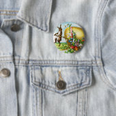 Vintag Happy Oaster Bunny Rabbits Ostereier Button (Beispiel)