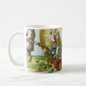 Vintag Happy Oaster Bunny Rabbits Ostereier Kaffeetasse (Links)