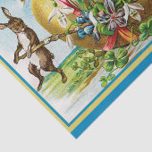 Vintag Happy Oaster Bunny Rabbits Ostereier Seidenpapier (Ausschnitt)