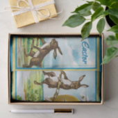 Vintag Happy Oaster Bunny Rabbits Ostereier Seidenpapier (Geschenk)