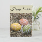 Vintag Happy Oaster Egg Grüße Einladung (Stehend Vorderseite)