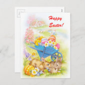 Vintag Happy Oaster Feiertagspostkarte (Vorne/Hinten)