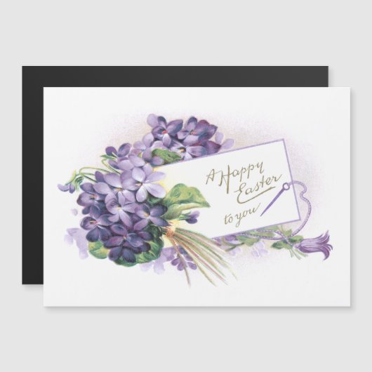 Vintag Happy Oaster Violets Magnetkarte (Vorne/Hinten)