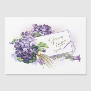 Vintag Happy Oaster Violets Magnetkarte