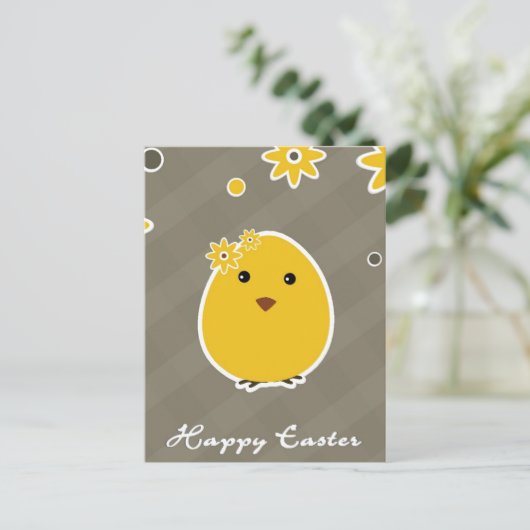 Vintag Happy Osterhintergrund Feiertagspostkarte (Stehend Vorderseite)