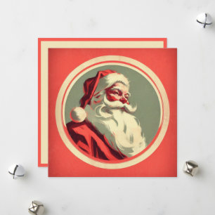Vintag Happy Santa Feiertagskarte