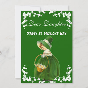 Vintag Happy St Patricks Day Daughter, Clover Feiertagskarte