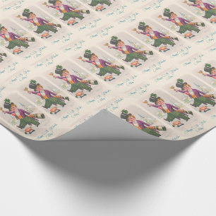 Vintag Happy St Patricks Day Kleeblatt Champagne Geschenkpapier